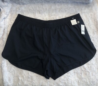 womens Athletic Shorts. Black. Built In Panty. (A)-image