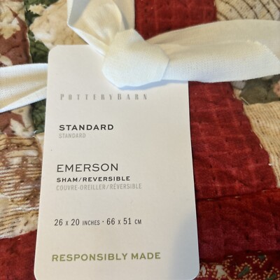 Set Of 2 Pottery Barn Emerson Reversible STANDARD Shams  NWT-image