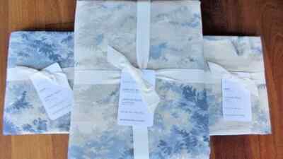 Pottery Barn JARDIN Toile  KING/CAL KING Duvet + 2 EURO Shams BLUE-image