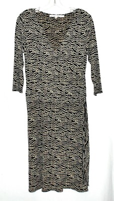 Studio M by Max Studio Black White Striped w Spandex Tie Waist Dress Size M USA-image