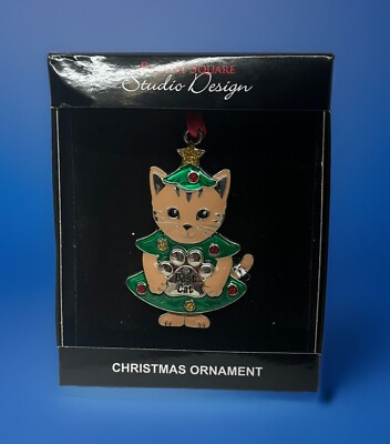 Regent Square Studio Design Best Cat Metal & Enamel Christmas Tree Cat Ornament-image