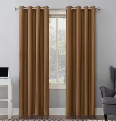 Sun Zero Duran Pecan 50 in. W x 84 in. L Grommet Blackout Curtain Panel-image