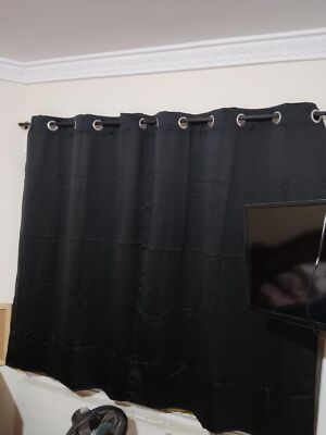 NICETOWN Blackout Curtains for Bedroom, Thermal Insulated, 2 Panels, Black-image