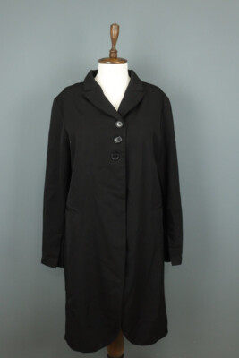 RUNDHOLZ DIP Black Lightweight Single Breast Lagenlook Coat Jacket-image