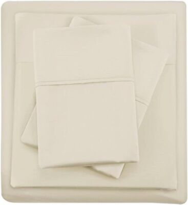 Madison Park 1500 Thread Count Ivory Standard Pillowcase Set of 2 Standard 20x30-image