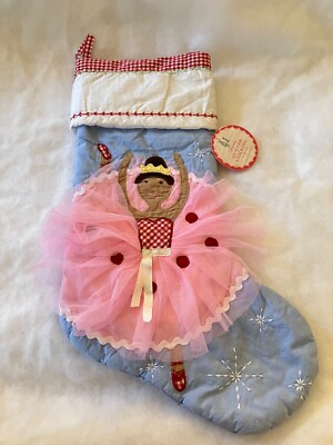 Pottery Barn Kids Ballerina Pink Tutu Quilted Christmas Holiday Stocking 21