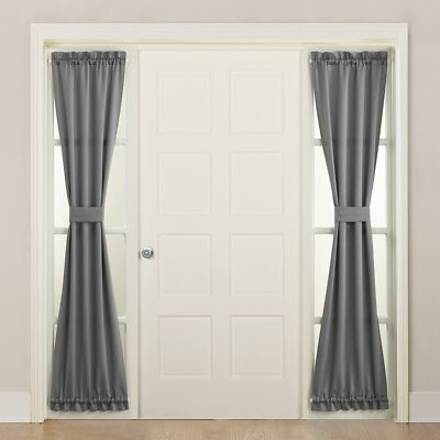Sun Zero Barrow Energy Efficient Rod Pocket Door Sidelight Curtain Panel 26