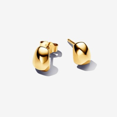 *BRAND NEW* Pandora 14k Gold-Plated Organically Shaped Stud Earrings 263298C00-image