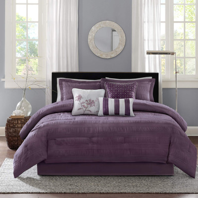 Hampton Luxe Comforter Set-Modern Stitching Design All Season Down Alternativ...-image