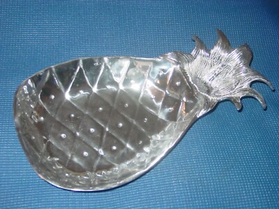 BEATRIZ BALL GARDEN SILVER PINEAPLE LARGE BOWL DIP SERVING MODERN DESIGN METAL-image