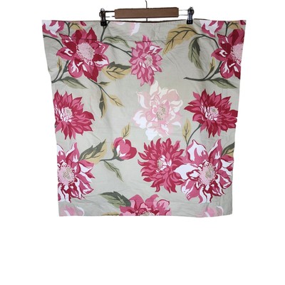 POTTERY BARN Pink Floral Mum Flower 100% Cotton EURO SQUARE Sham - Qty 1-image