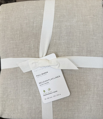 Pottery Barn Belgian Flax Linen  Full/Qn Duvet NO SHAMS In Flax-image