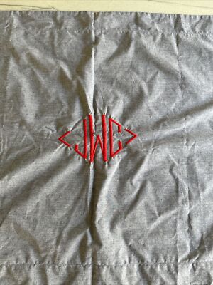 Pottery Barn Standard Sham Chambry Blue Denim Monogram 