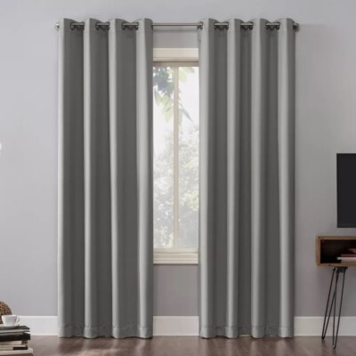 Sun Zero Oslo Theater Grade Extreme Blackout Silver Curtain Panel 52