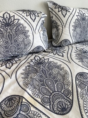 Pottery Barn Casidy Medallion Duvet Cover California King & 2 Standard Shams-image