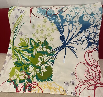 POTTERY BARN Pair Of Multi Colored Contemporary Floral Euro Sham -EUC-image