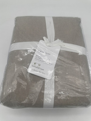 Pottery Barn 3-in-1 Pole Top Curtain Blackout Lining Belgian Flax Linen 100 X 96-image