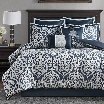 Madison Park Odette Cozy Comforter Set Jacquard Damask Medallion Design - Modern-image