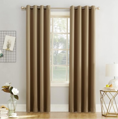 NEW Sun Zero Blackout Grommet Curtain Single Panel 54”x 84” Taupe-image