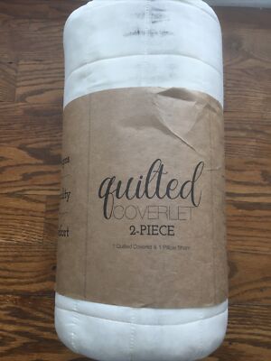 ienjoy Home Quilted 2 Pc Coverlet Set- Twin & Twin XL - Ivory - 34376-image