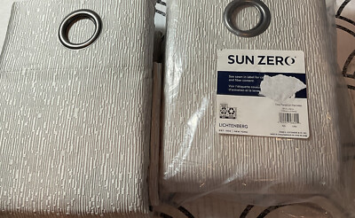 ⚡️Sun Zero Noir Dimensional Thermal Blackout Grommet Panel 52x84 Cream 👉2 Lot👈-image