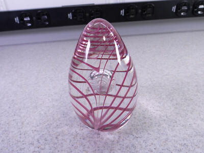 Glass Eye Studio  Egg Shaped Art Glass Paperweight Bubble GES 97-image