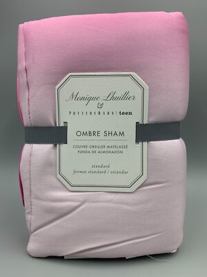 Pottery Barn Teen Monique Lhuillier Ombre Sateen Sham Raspberry Standard #H588-image