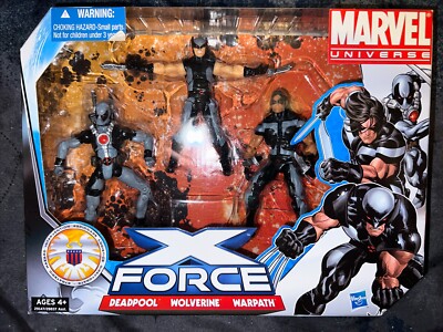 Marvel Universe X-FORCE Team Pack - DEADPOOL WOLVERINE WARPATH Toy Action Figure-image