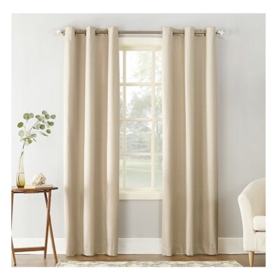 Sun Zero Barrow Collection Rod Pocket Room Darkening 50x108 In Linen-image