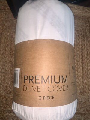 DUVET  KING CAL KING Cover Set Microfiber Bedding 3 Pcs  White NEW-image