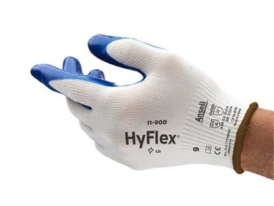 12 Pair ANSELL HYFLEX 11-900 Coated Work Gloves XL Nitrile Palm Dipped Knit Yarn-image