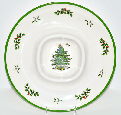MELAMINE Spode Christmas Tree CHIP & DIP SERVER 14