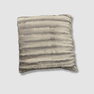 Madison Park Gray Faux Fur Square Pillow-image