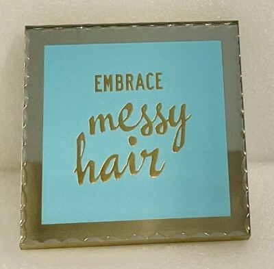 Embrace Messy Hair Inspirational Blue Wall Plaque Oh My Chic Studio By Demdaco-image