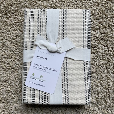 POTTERY BARN Hawthorn Stripe One STANDARD Sham NEW - Charcoal Gray-image