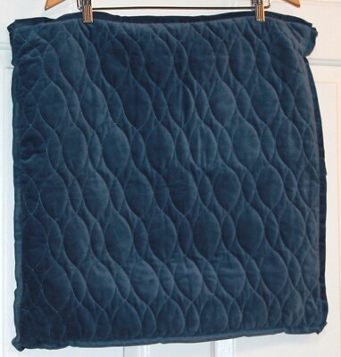 Velvet Pillow covers blue Madison Park Signature quilted 2 covers one zip/button-image