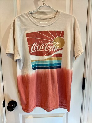 Coca-Cola Men's Size Large Dip Dye Cotton T-Shirt-image
