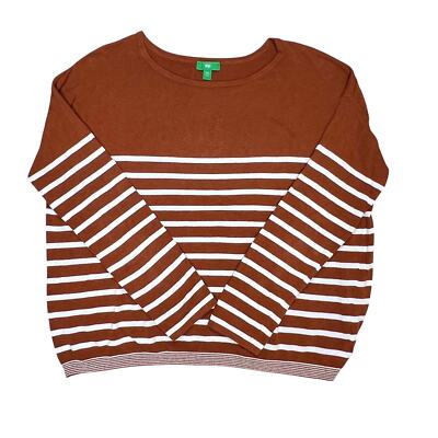 Dip Plus Size Womens Brown Striped Pullover Sweater XXL-image