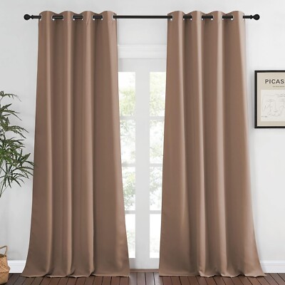 NICETOWN Blackout Room Darkening Curtain (Cappuccino Color) Window 52''X95''-image