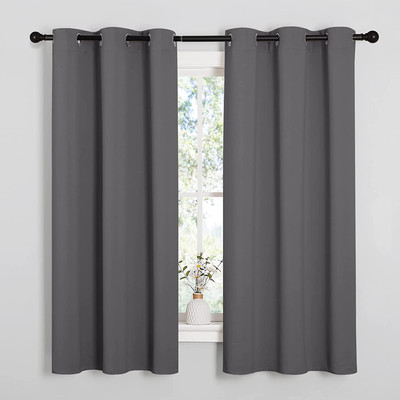 Thermal Insulated Grommet Blackout Curtains for Bedroom (2 Panels, W42 X L63 -In-image