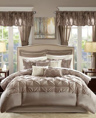 Madison Park Essentials Joella Queen 24-Pc. Room in a Bag Bedding, Queen, Taupe-image