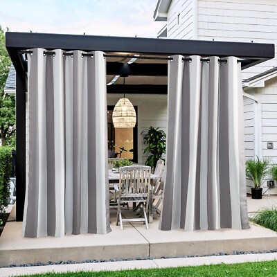 NICETOWN Patio Curtain Outdoor Waterproof, Thermal Insulated W52 x L95, Grey -image