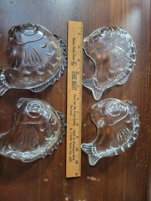 4 Studio Nova JAPAN Glass Leaping Fish Shaped Candy Bowl -image