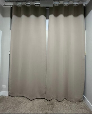 Set Of 2 Sun Zero Room Darkening Grommet Curtain Panels - 54