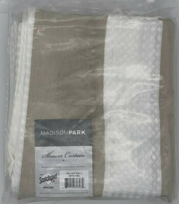 Madison Park Spa Waffle Shower Curtain Solid Microfiber Fabric 3M Scotchguard-image