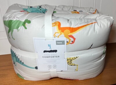 Pottery Barn Kids Finn Dino TWIN Comforter NWT-image