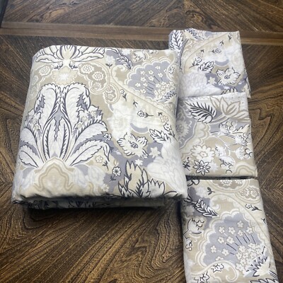 Pottery Barn Celeste Damask Organic King Cali King  Duvet Cover + 3 Euro Shams-image