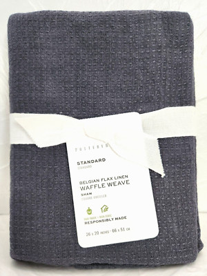 Pottery Barn Standard Belgian Flax Linen Waffle Weave 1-Sham 26