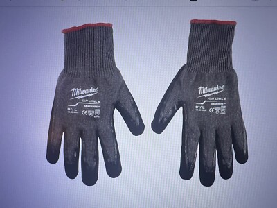 Milwaukee 48-22-8952 Cut Level 5 Double Nitrile Dipped Gloves, Nylon/HPPE, Large-image