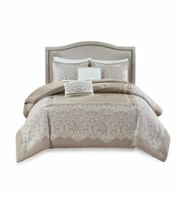 Madison Park Henrietta 5 Piece Cotton Jacquard King/Cal King Comforter Set-3087-image